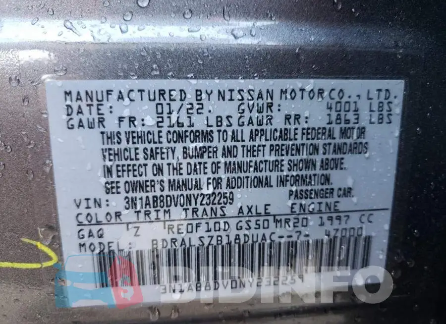 3N1AB8DV0NY232259 Photo# 10