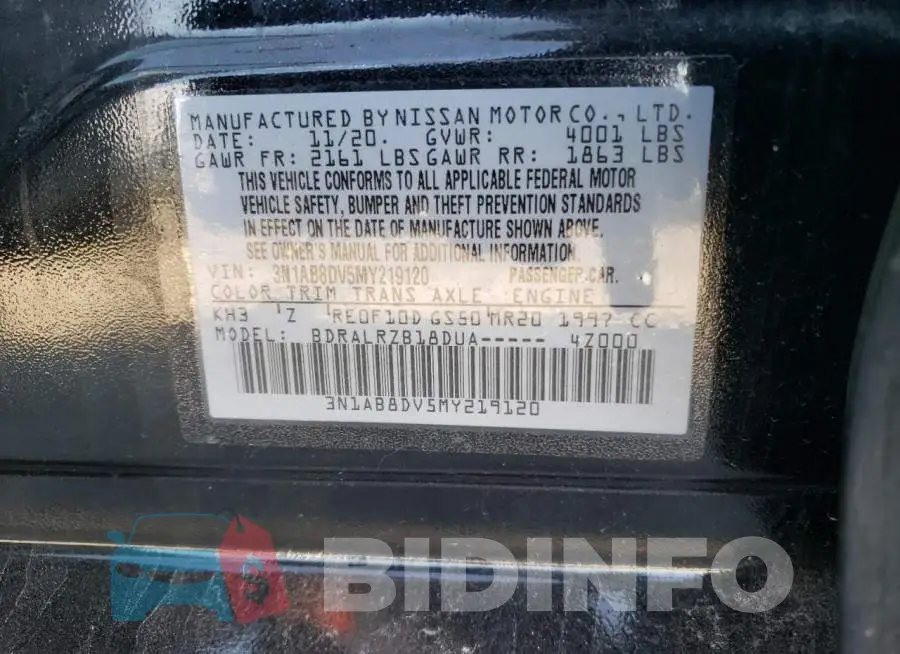 3N1AB8DV5MY219120 Photo# 10