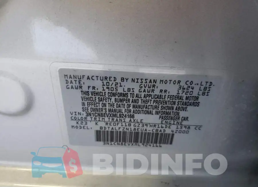 3N1CN8EVXML924166 Photo# 10