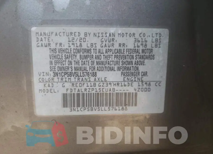 3N1CP5BV5LL576188 Photo# 10