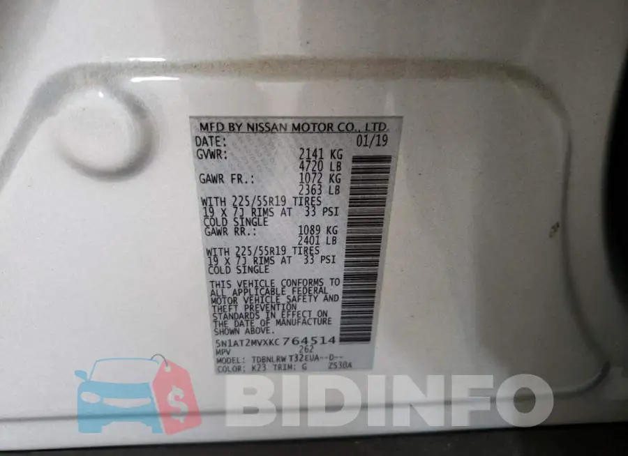5N1AT2MVXKC764514 Photo# 10