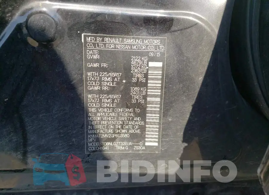KNMAT2MV2GP603580 Photo# 10