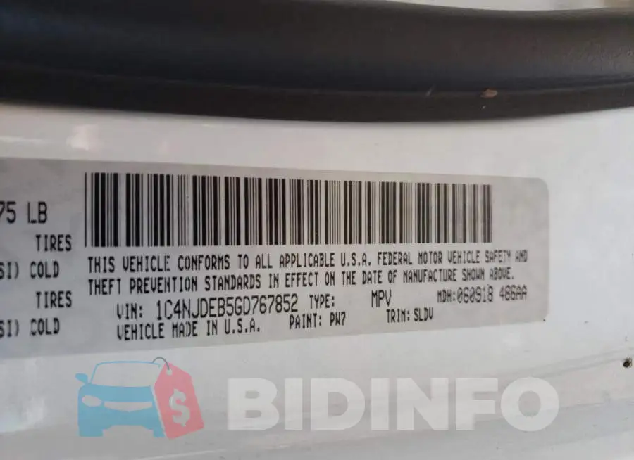 1C4NJDEB5GD767852 Photo# 10