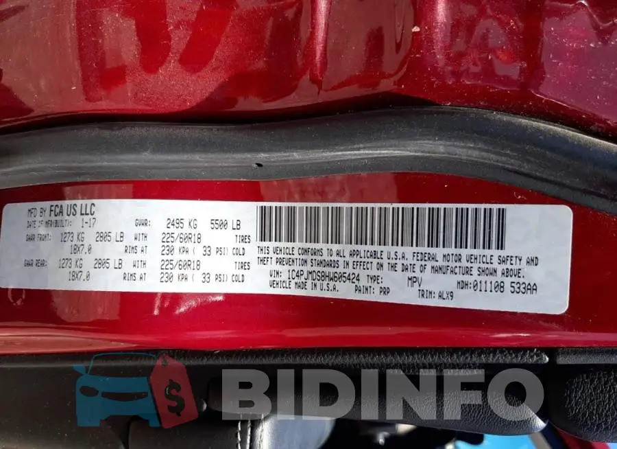 1C4PJMDS8HW605424 Photo# 10
