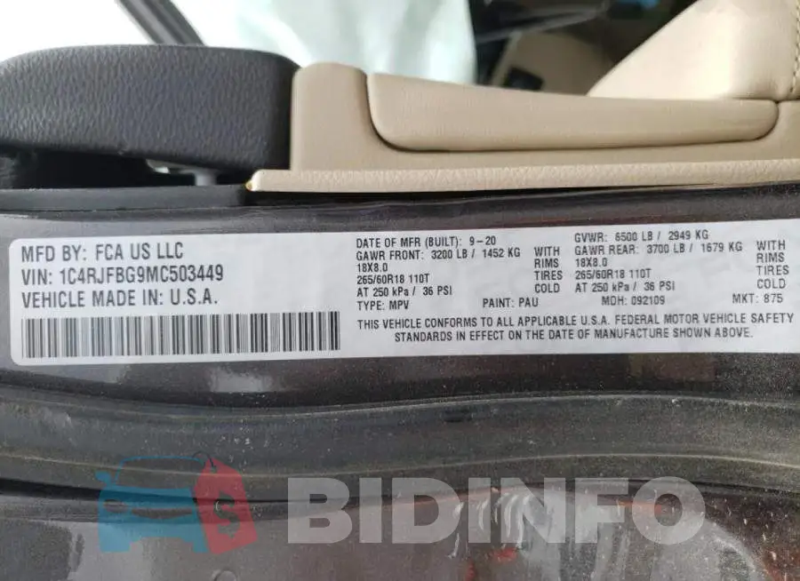 1C4RJFBG9MC503449 Photo# 10