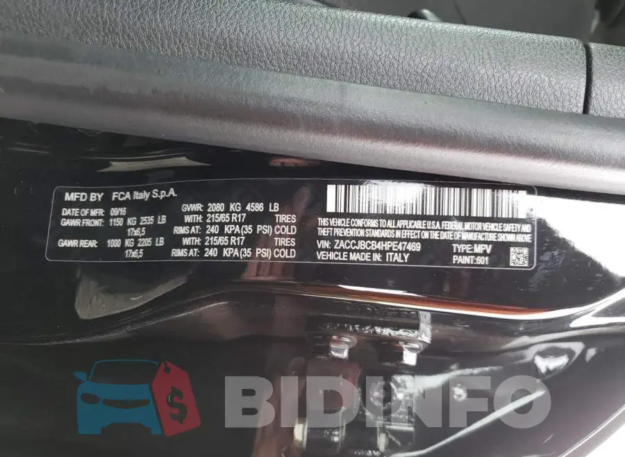 ZACCJBCB4HPE47469 Photo# 10
