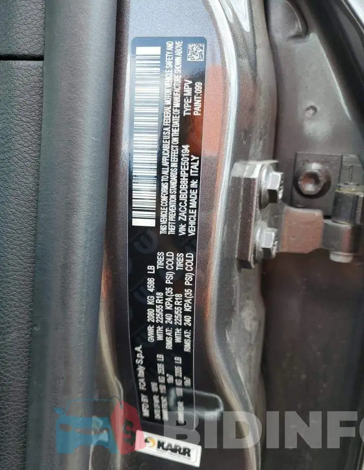 ZACCJBDB8HPE50194 Photo# 10