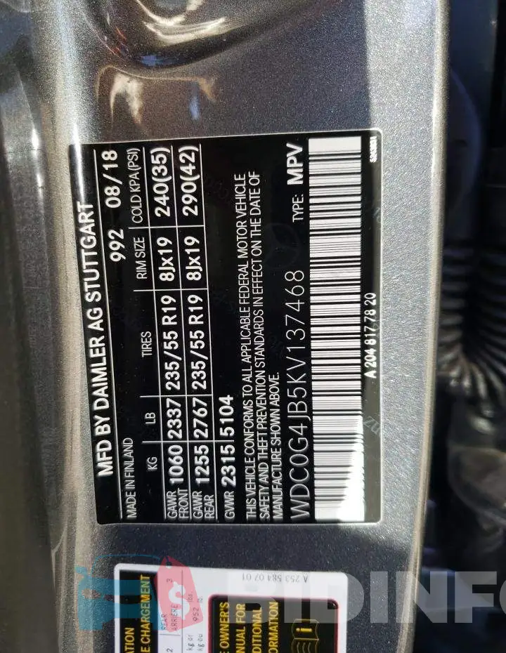 WDC0G4JB5KV137468 Photo# 10