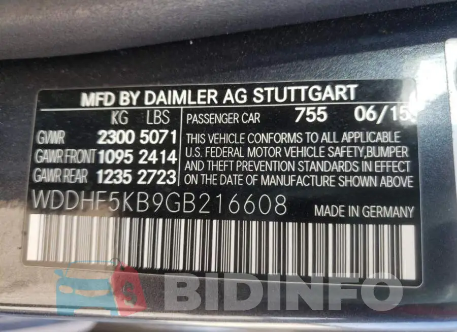 WDDHF5KB9GB216608 Photo# 10