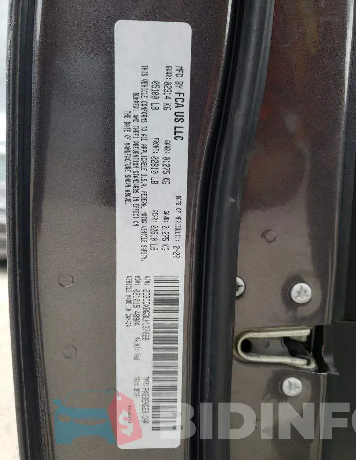 2C3CDXBG3LH137068 Photo# 10