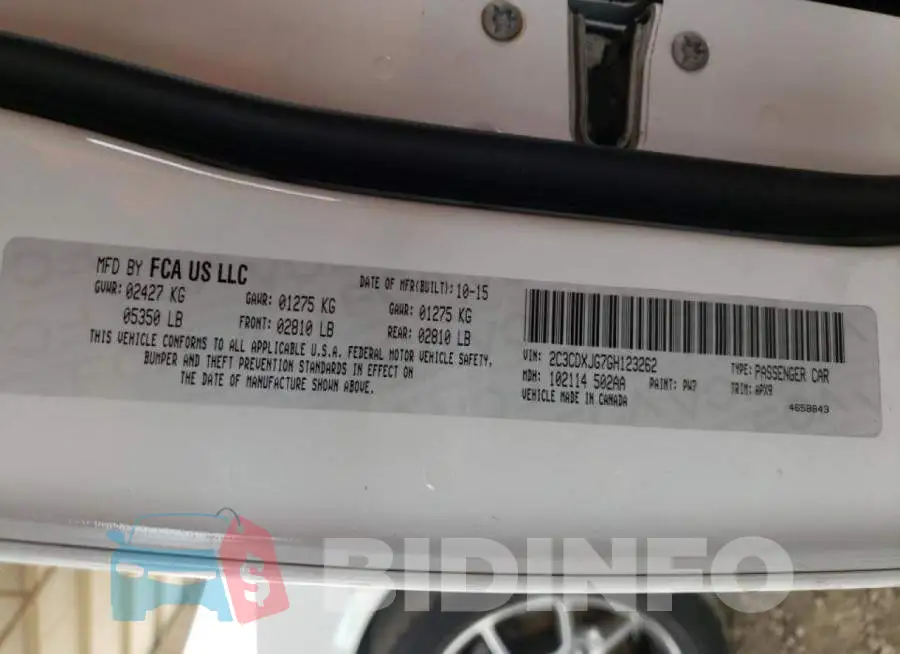 2C3CDXJG7GH123262 Photo# 10