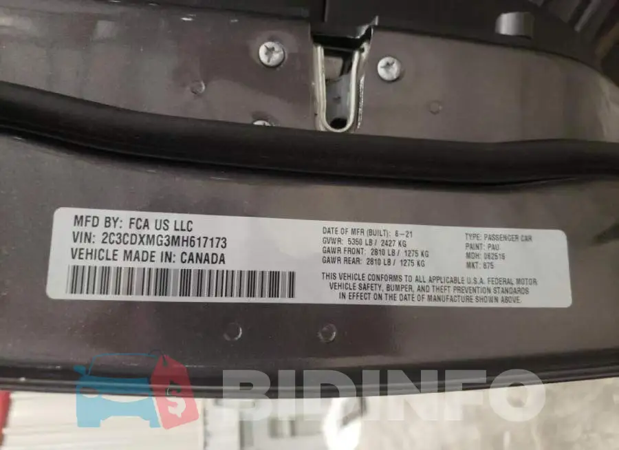 2C3CDXMG3MH617173 Photo# 10