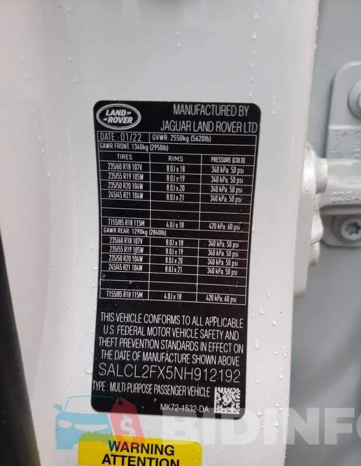 SALCL2FX5NH912192 Photo# 10