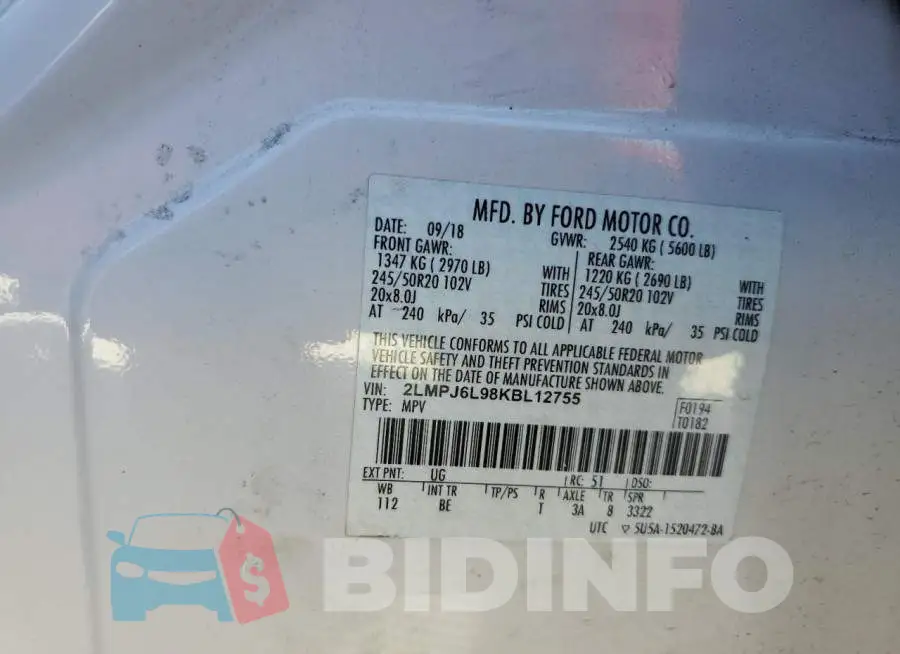 2LMPJ6L98KBL12755 Photo# 10