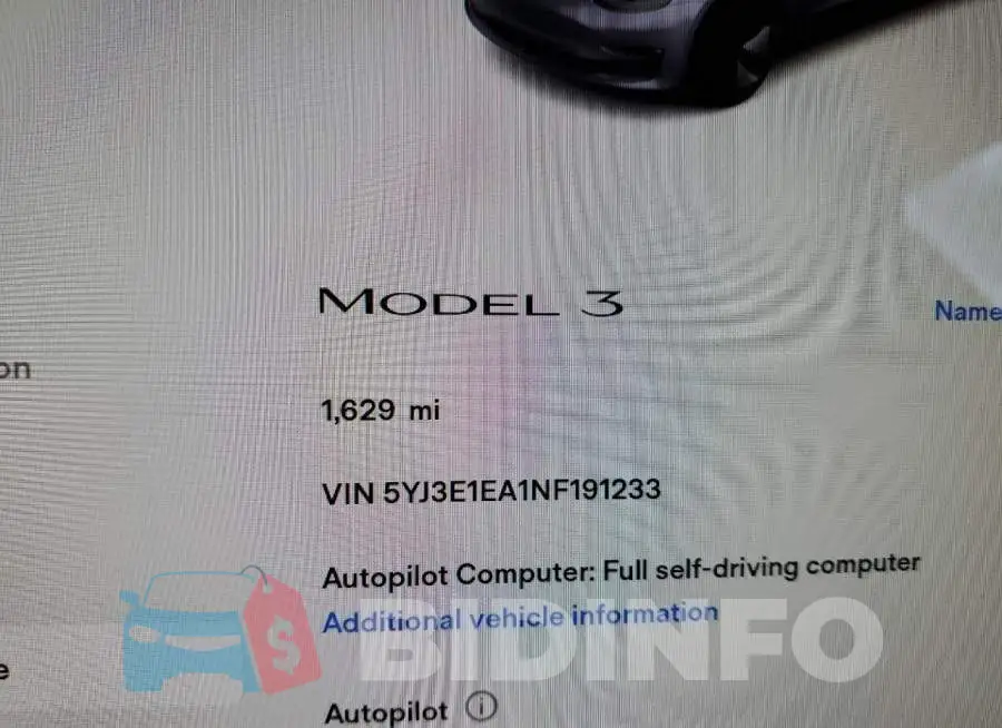 5YJ3E1EA1NF191233 Photo# 8