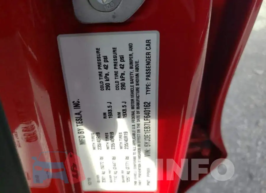 5YJ3E1EB7LF640162 Photo# 10