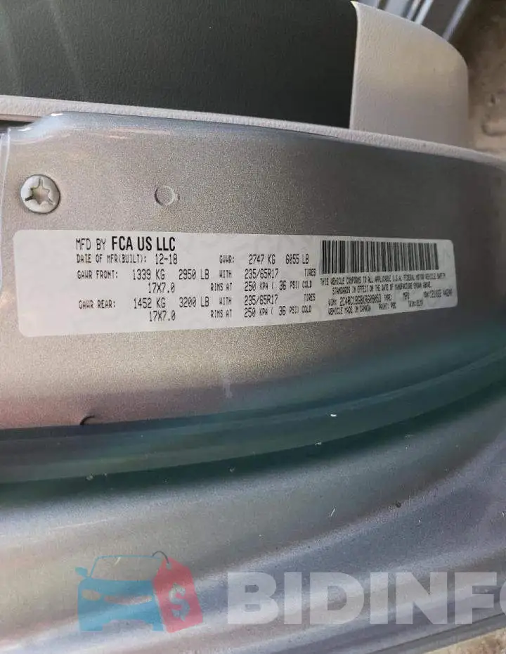 2C4RC1BG8KR609053 Photo# 10