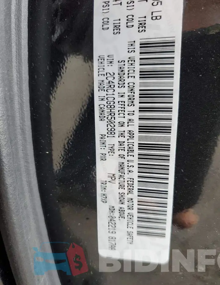2C4RC1CG8HR502981 Photo# 10