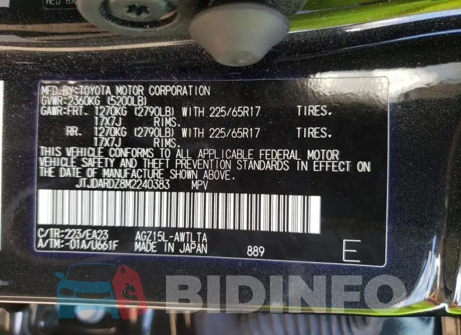 JTJDARDZ8M2240383 Photo# 10