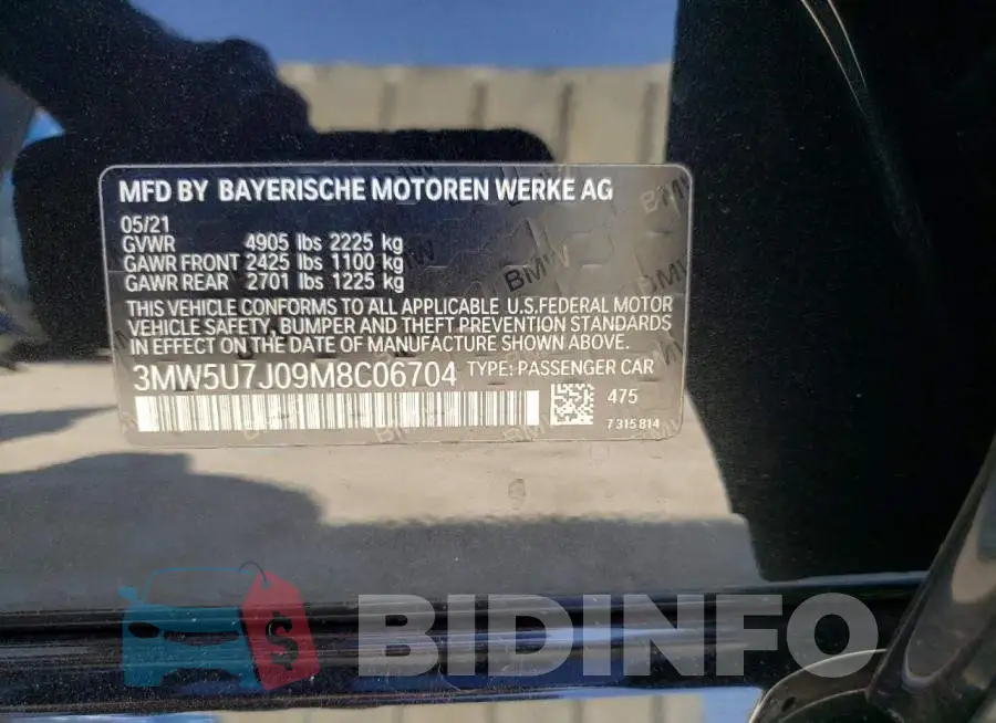 3MW5U7J09M8C06704 Photo# 10