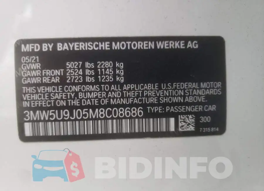 3MW5U9J05M8C08686 Photo# 10