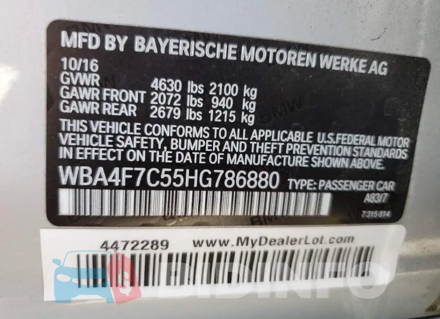 WBA4F7C55HG786880 Photo# 10