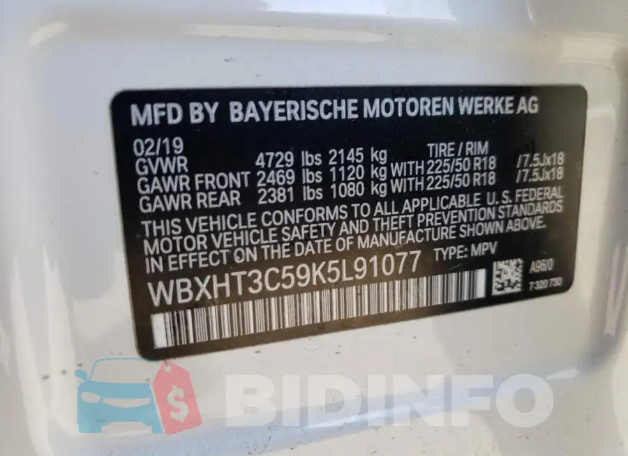 WBXHT3C59K5L91077 Photo# 10