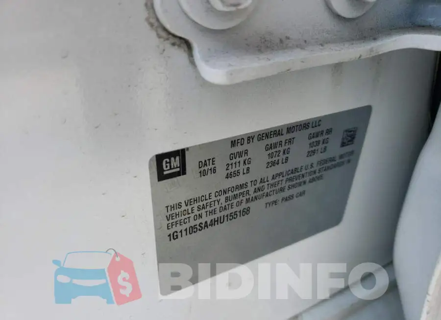 1G1105SA4HU155168 Photo# 10