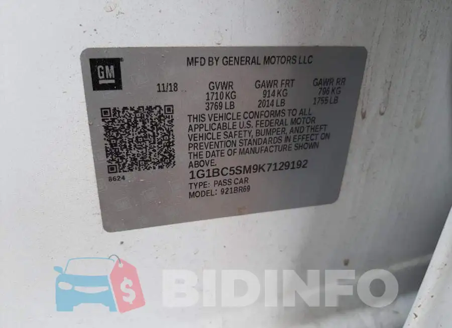1G1BC5SM9K7129192 Photo# 10
