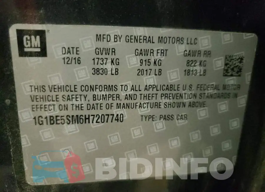 1G1BE5SM6H7207740 Photo# 10
