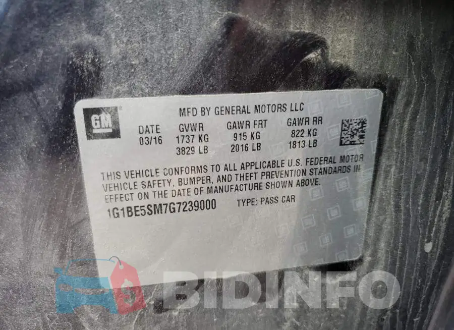 1G1BE5SM7G7239000 Photo# 10