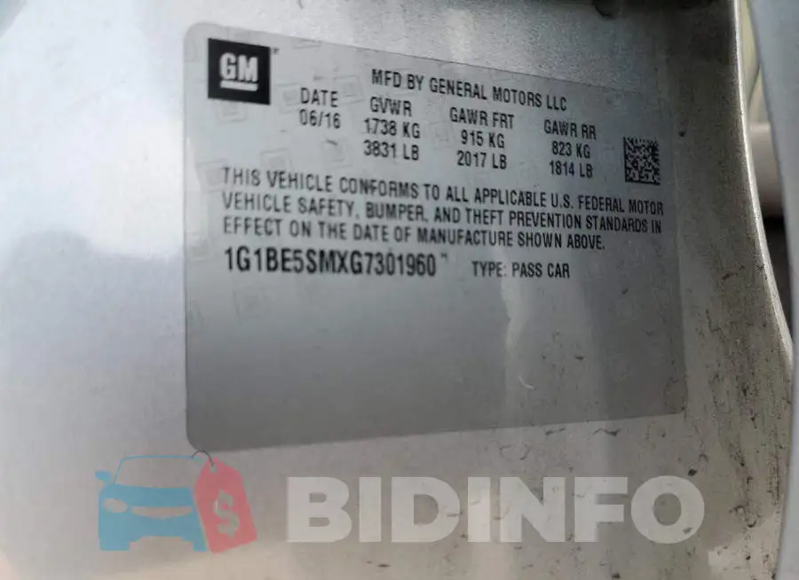 1G1BE5SMXG7301960 Photo# 10