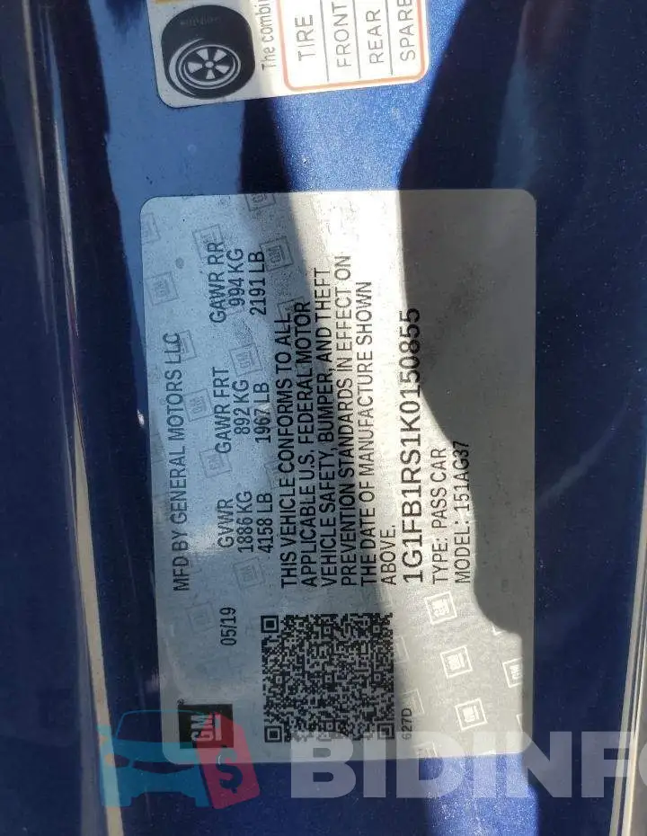 1G1FB1RS1K0150855 Photo# 10