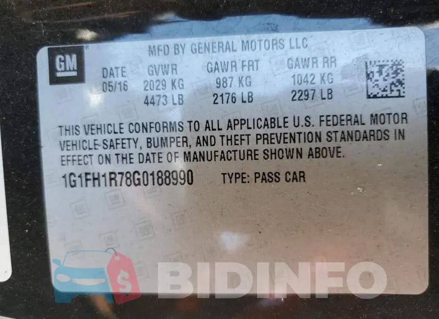 1G1FH1R78G0188990 Photo# 10
