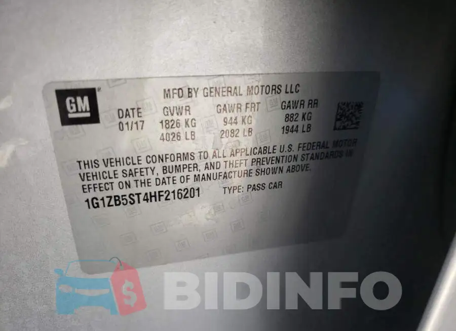 1G1ZB5ST4HF216201 Photo# 10