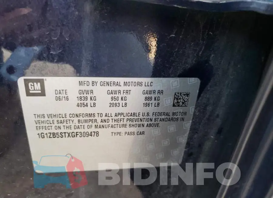 1G1ZB5STXGF309478 Photo# 10