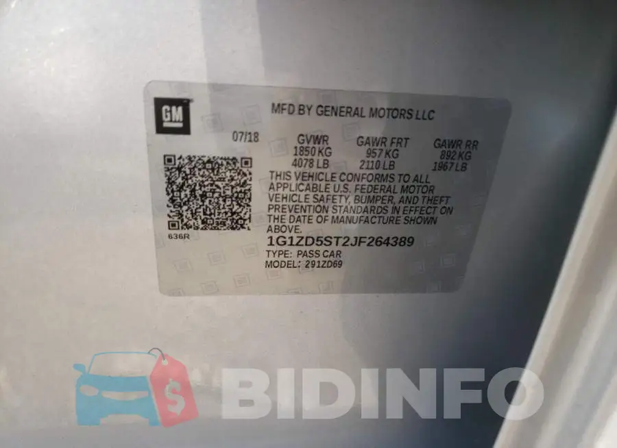 1G1ZD5ST2JF264389 Photo# 10