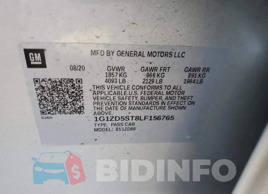 1G1ZD5ST8LF156765 Photo# 10