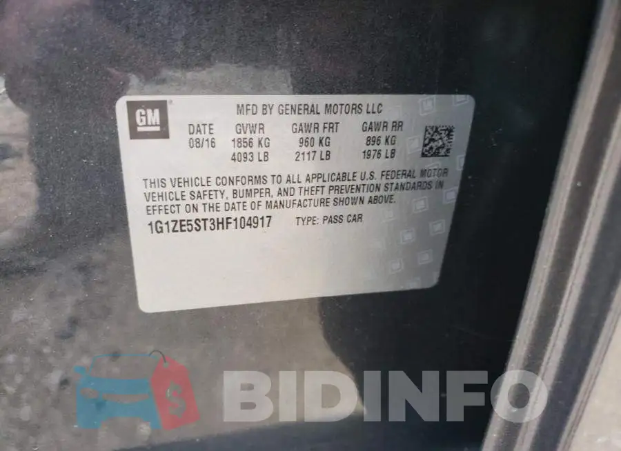 1G1ZE5ST3HF104917 Photo# 10