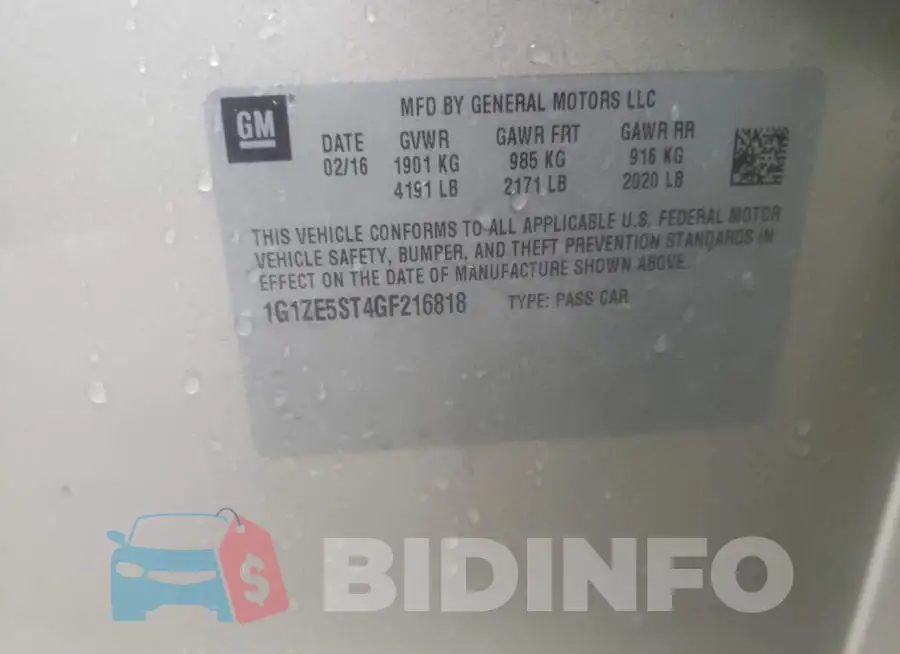 1G1ZE5ST4GF216818 Photo# 10