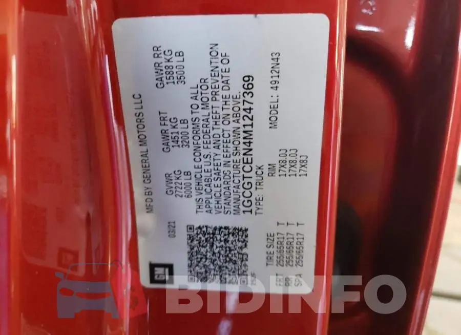 1GCGTCEN4M1247369 Photo# 10