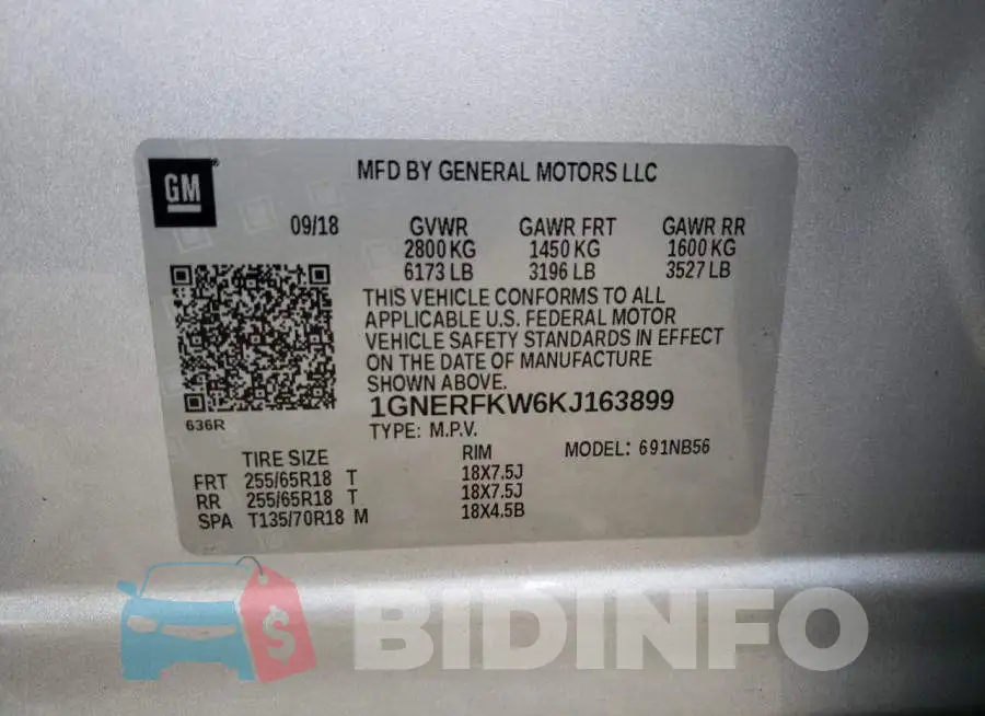 1GNERFKW6KJ163899 Photo# 10