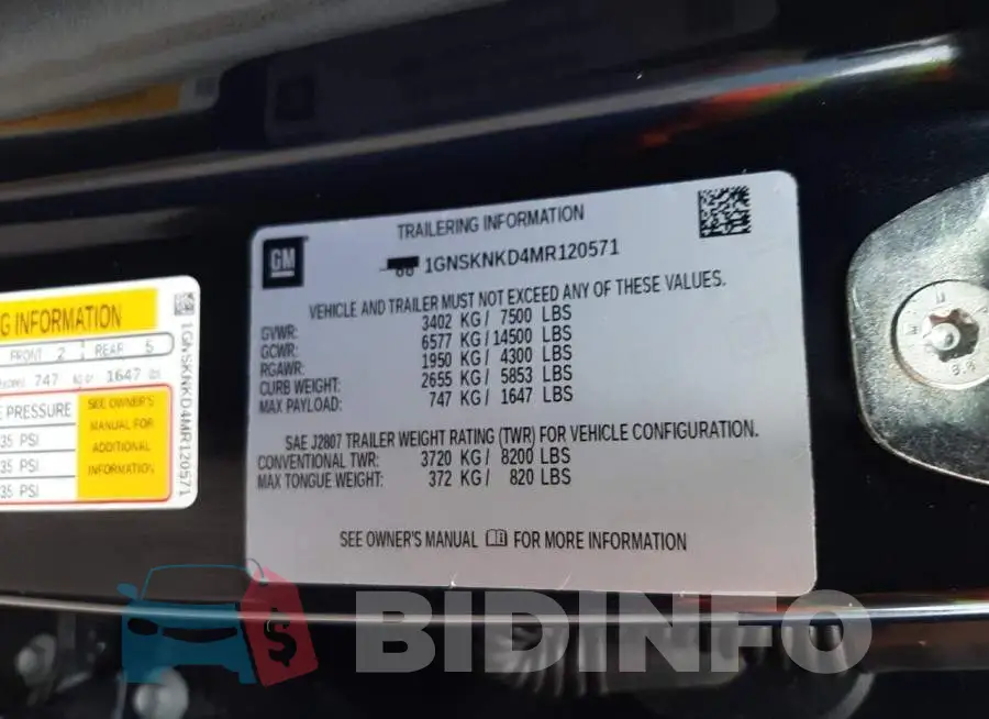1GNSKNKD4MR120571 Photo# 10