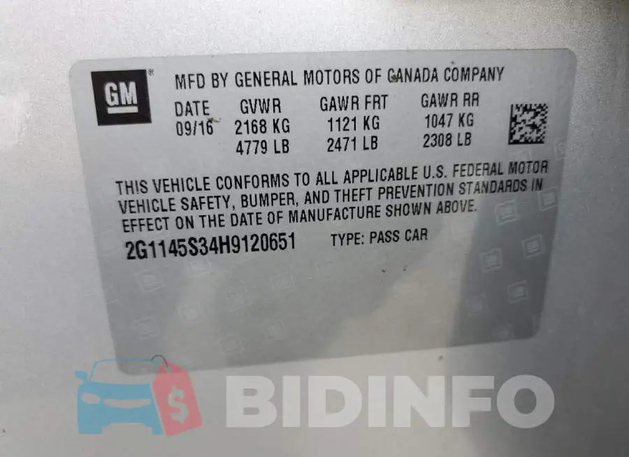 2G1145S34H9120651 Photo# 10