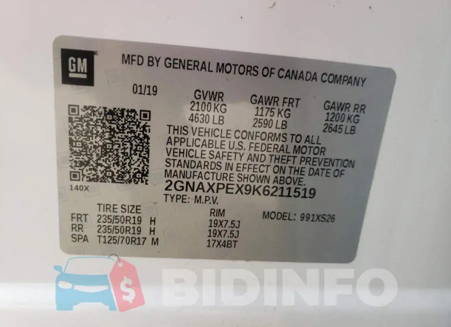 2GNAXPEX9K6211519 Photo# 10