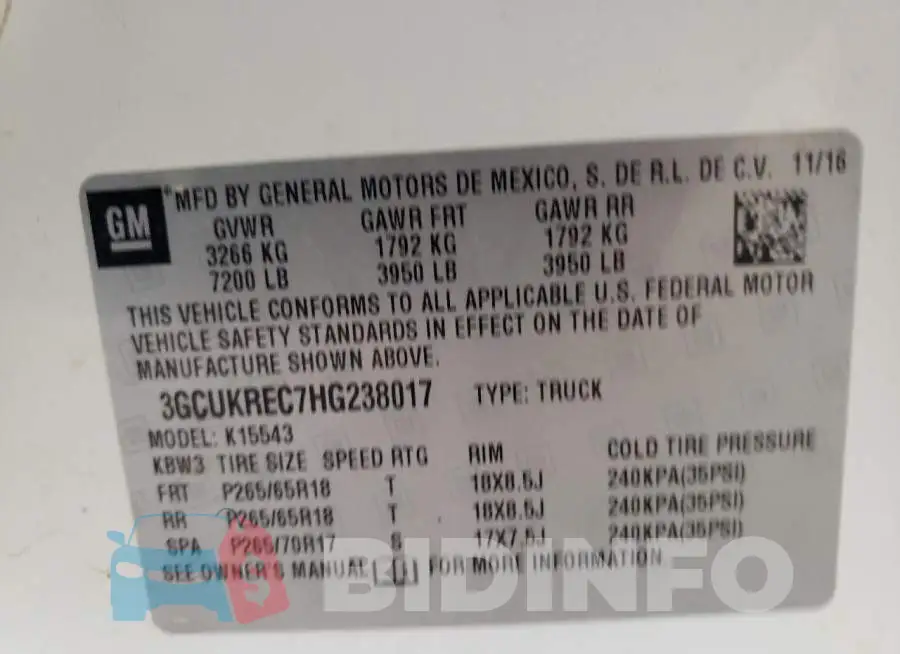 3GCUKREC7HG238017 Photo# 10