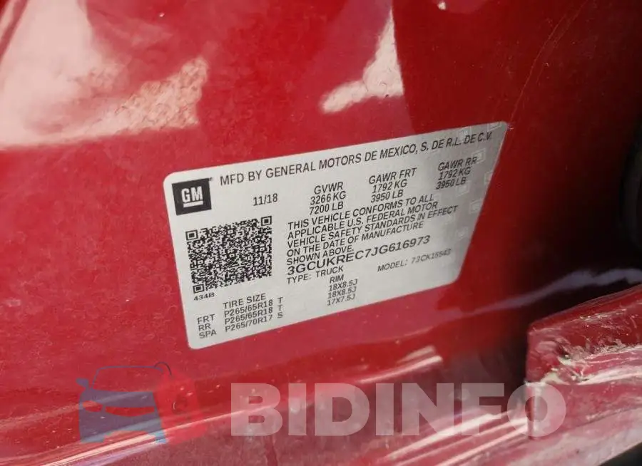 3GCUKREC7JG616973 Photo# 10