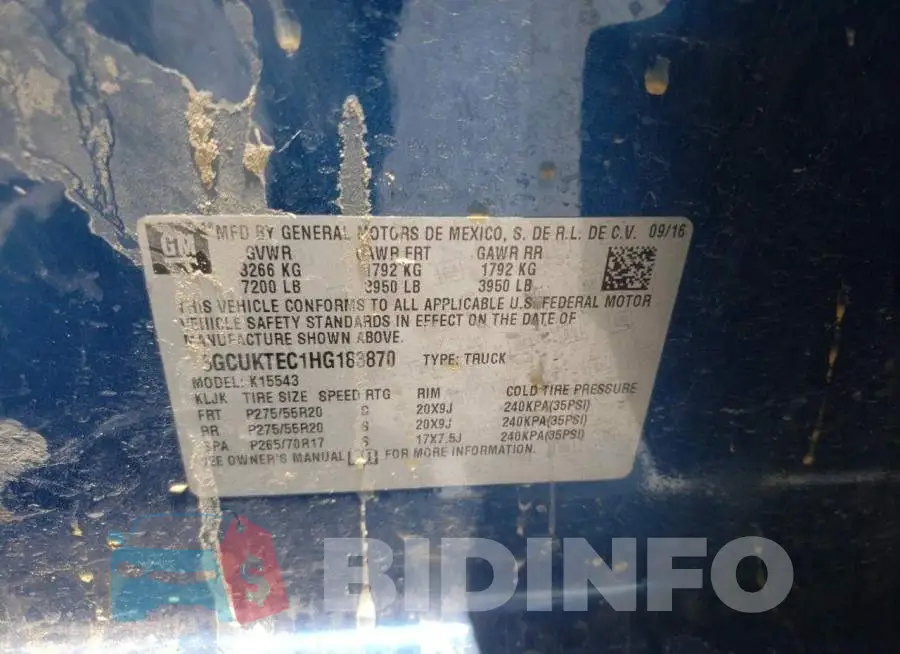3GCUKTEC1HG183870 Photo# 10