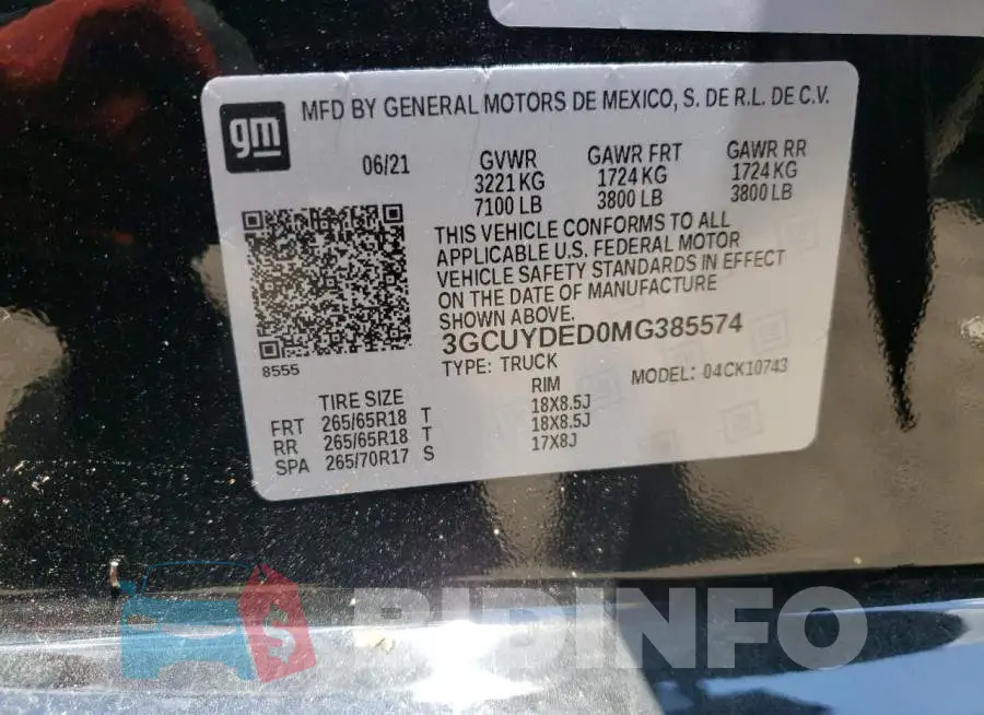 3GCUYDED0MG385574 Photo# 10