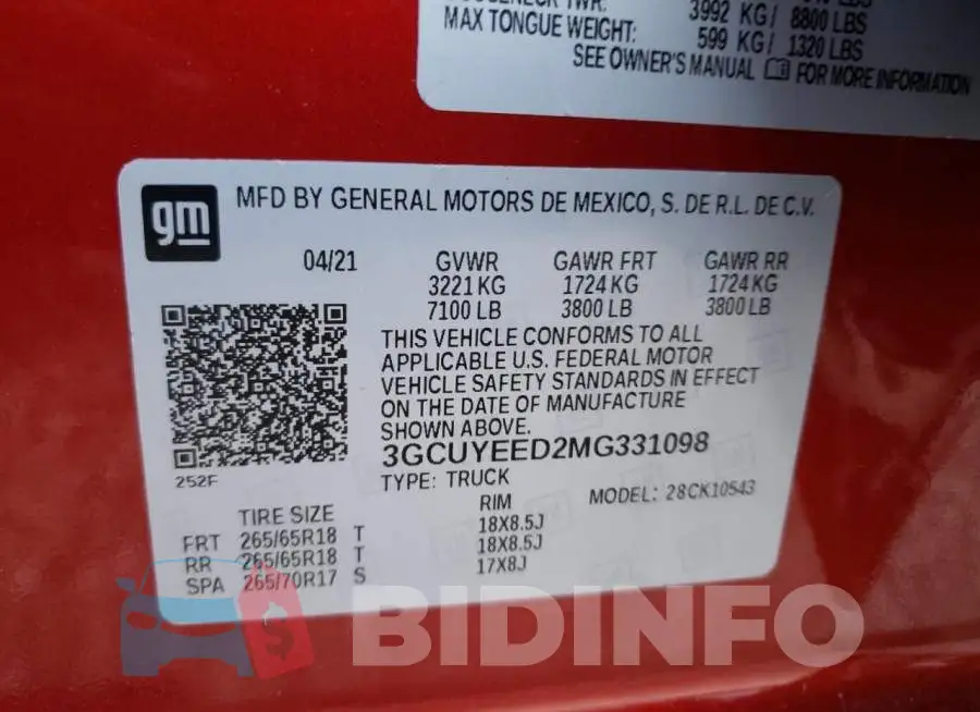3GCUYEED2MG331098 Photo# 10
